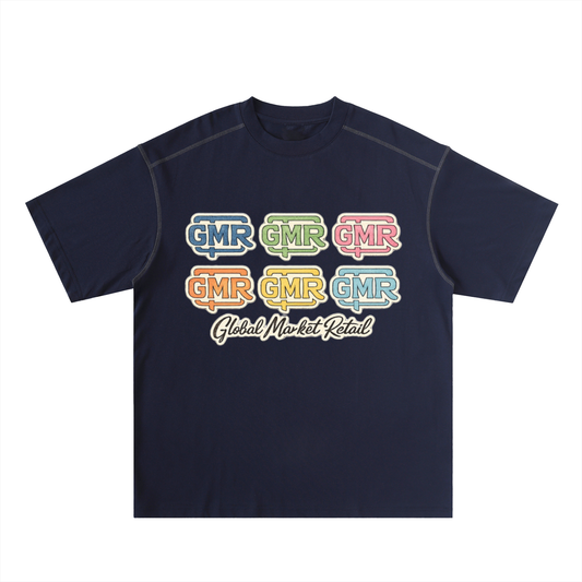 GMR Oversized Contrast-Stitched Cotton Tee