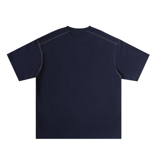 GMR Oversized Contrast-Stitched Cotton Tee